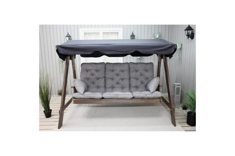 Soffdyna med ryggstöd Maxi Hög Rygg med Sidokuddar - Grå - Utemöbler - Dynor - Övriga dynor