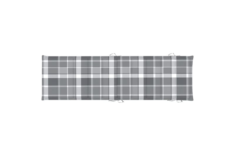 Solsängsdyna grå rutmönster 186x58x3 cm - Flerfärgad - Utemöbler - Dynor - Solsängsdynor