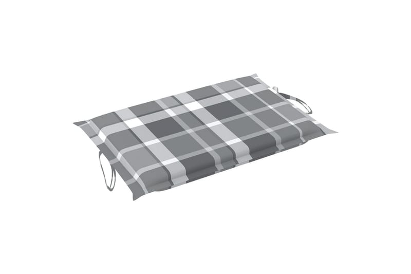 Solsängsdyna grå rutmönster 186x58x3 cm - Flerfärgad - Utemöbler - Dynor - Solsängsdynor