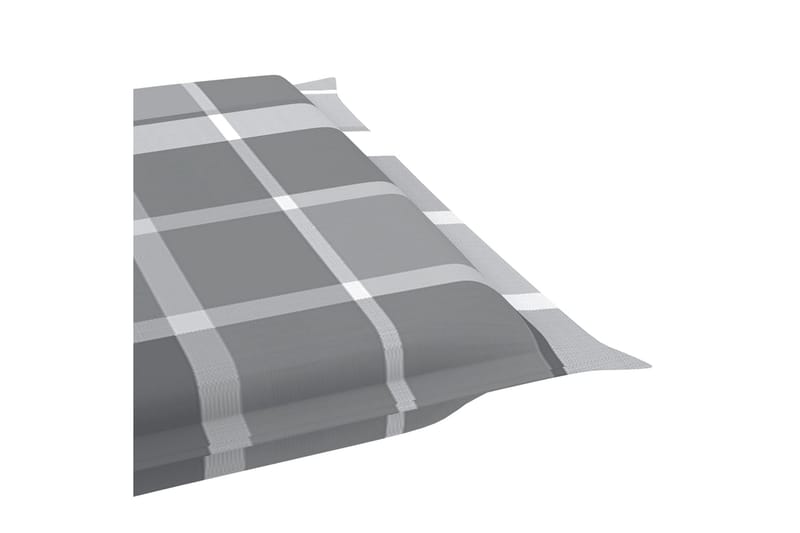 Solsängsdyna grå rutmönster 186x58x3 cm - Flerfärgad - Utemöbler - Dynor - Solsängsdynor