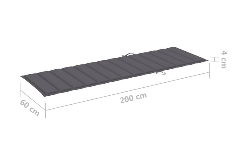 Solsängsdyna antracit 200x60x3 cm tyg - Grå - Utemöbler - Dynor - Solsängsdynor