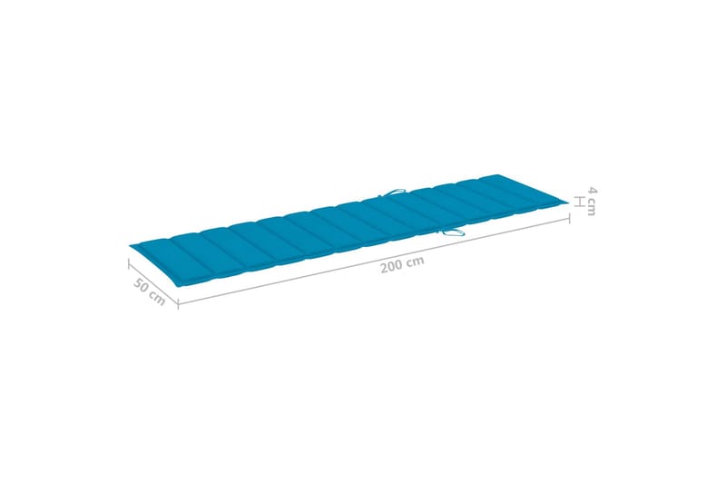 Solsängsdyna blå 200x50x3 cm tyg - Blå - Utemöbler - Dynor - Solsängsdynor