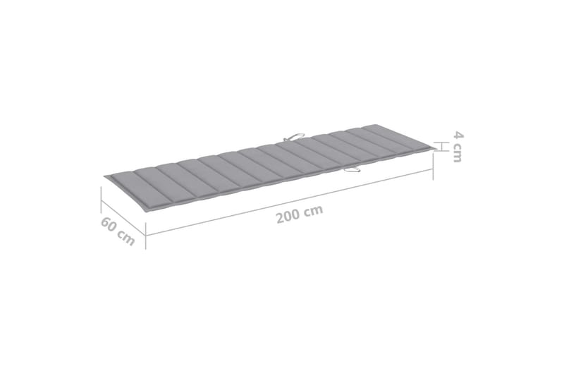 Solsängsdyna grå 200x60x3 cm tyg - Grå - Utemöbler - Dynor - Solsängsdynor