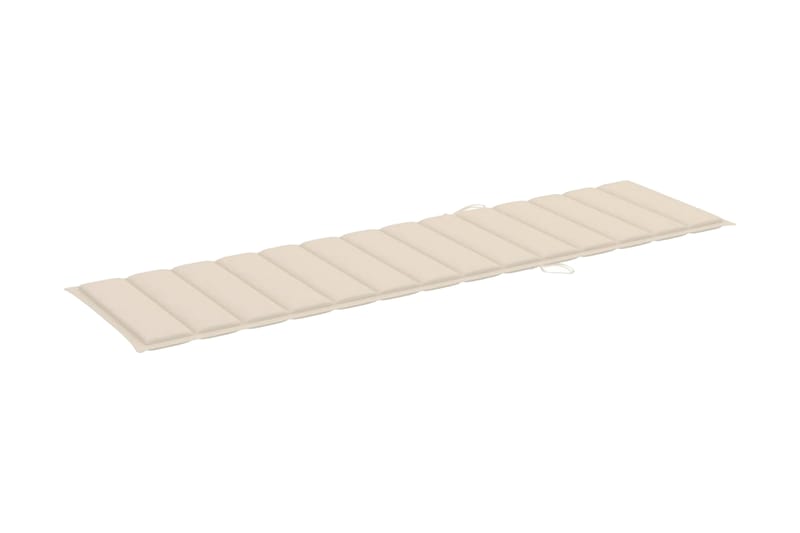 Solsängsdyna gräddvit 200x50x3 cm tyg - Vit - Utemöbler - Dynor - Solsängsdynor