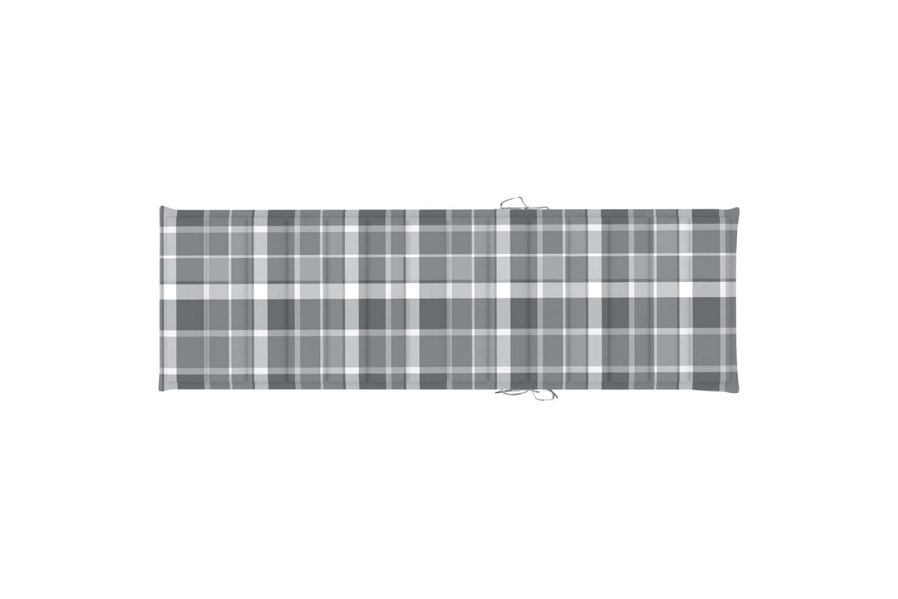 Solsängsdyna grått rutmönster 200x60x3 cm tyg – Flerfärgad