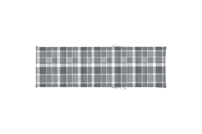 Solsängsdyna grått rutmönster 200x60x3 cm tyg - Flerfärgad - Utemöbler - Dynor - Solsängsdynor
