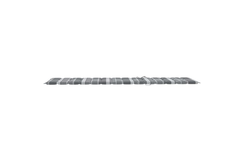 Solsängsdyna grått rutmönster 200x60x3 cm tyg - Flerfärgad - Utemöbler - Dynor - Solsängsdynor