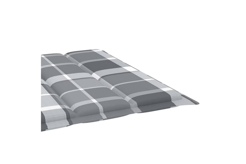 Solsängsdyna grått rutmönster 200x60x3 cm tyg - Flerfärgad - Utemöbler - Dynor - Solsängsdynor