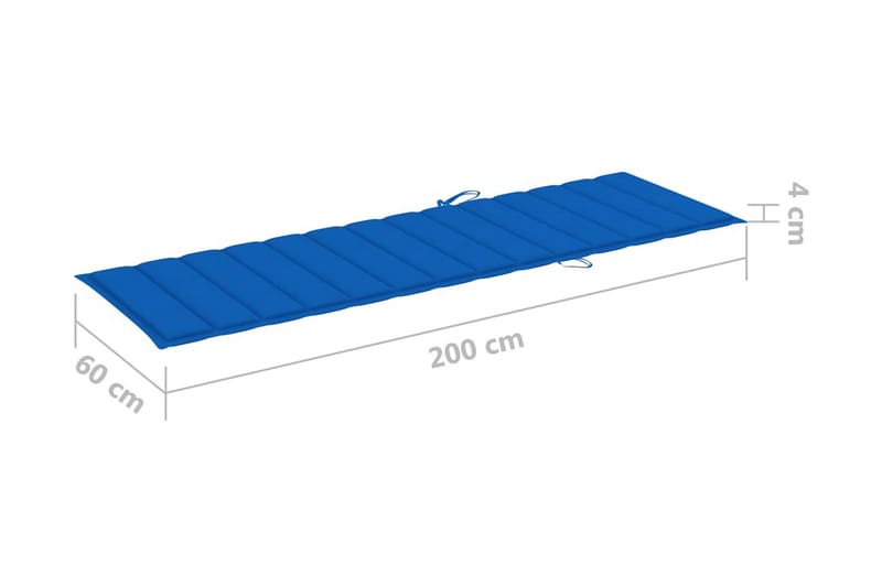 Solsängsdyna kungsblå 200x60x3 cm tyg - Blå - Utemöbler - Dynor - Solsängsdynor