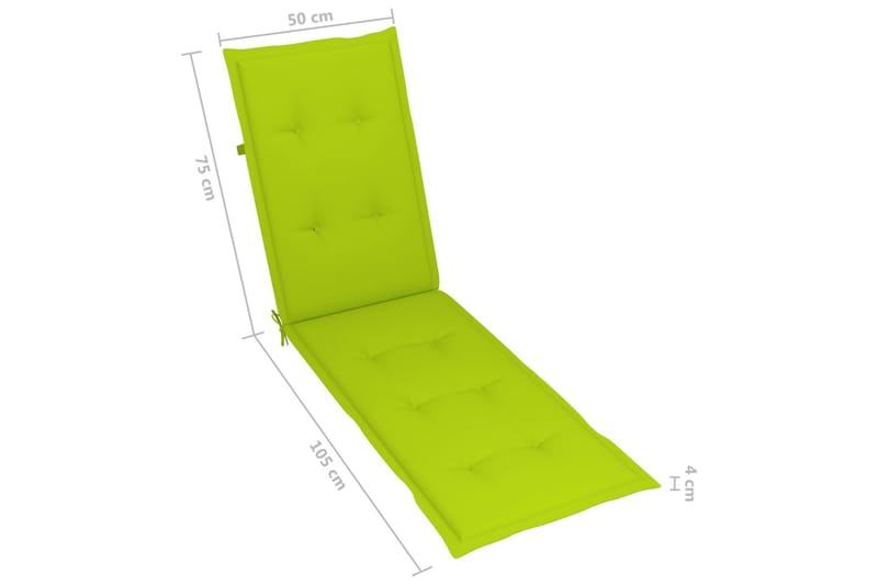 Solsängsdyna ljusgrön (75+105)x50x3 cm - Grön - Utemöbler - Dynor - Solsängsdynor
