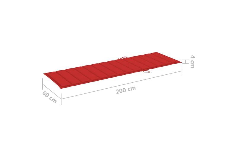 Solsängsdyna röd 200x60x3 cm tyg - Röd - Utemöbler - Dynor - Solsängsdynor