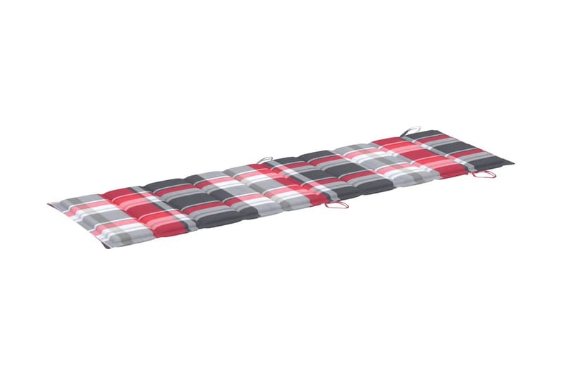 Solsängsdyna röd rutmönster 186x58x3 cm - Flerfärgad - Utemöbler - Dynor - Solsängsdynor