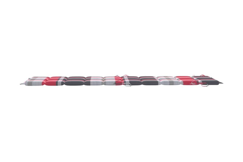 Solsängsdyna röd rutmönster 186x58x3 cm - Flerfärgad - Utemöbler - Dynor - Solsängsdynor