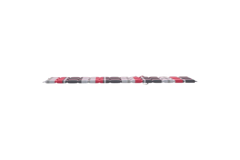 Solsängsdyna rödrutig 200x50x3 cm tyg - Flerfärgad - Utemöbler - Dynor - Solsängsdynor