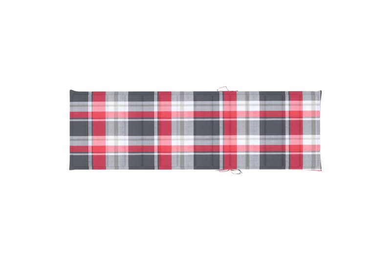 Solsängsdyna rött rutmönster 200x60x3 cm tyg - Flerfärgad - Utemöbler - Dynor - Solsängsdynor