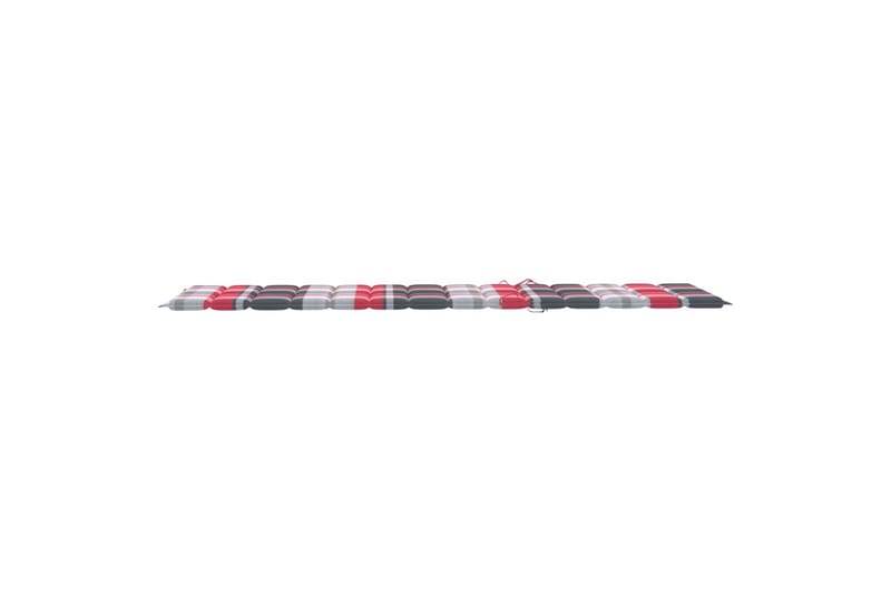 Solsängsdyna rött rutmönster 200x60x3 cm tyg - Flerfärgad - Utemöbler - Dynor - Solsängsdynor