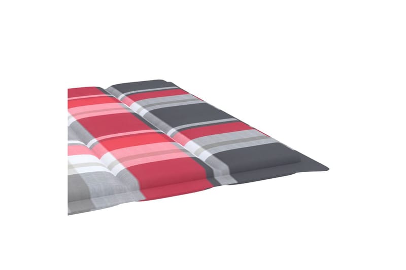 Solsängsdyna rött rutmönster 200x60x3 cm tyg - Flerfärgad - Utemöbler - Dynor - Solsängsdynor