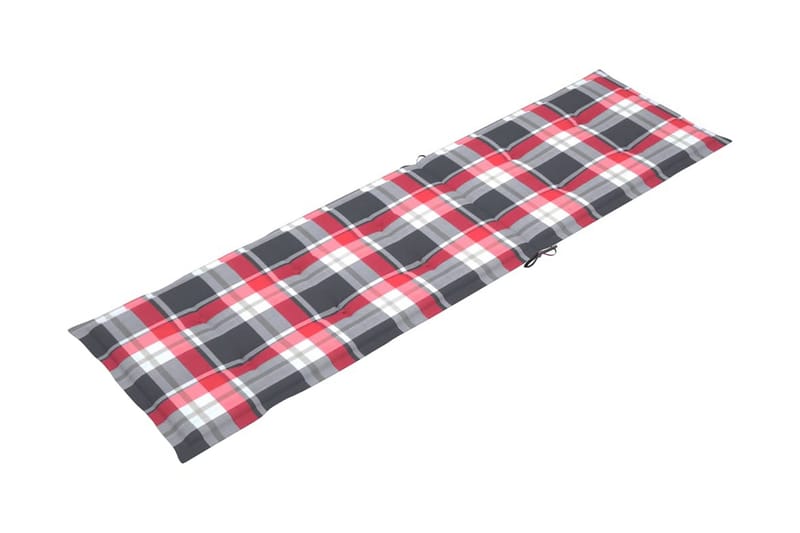 Solsängsdyna rött rutmönster (75+105)x50x3 cm - Flerfärgad - Utemöbler - Dynor - Solsängsdynor