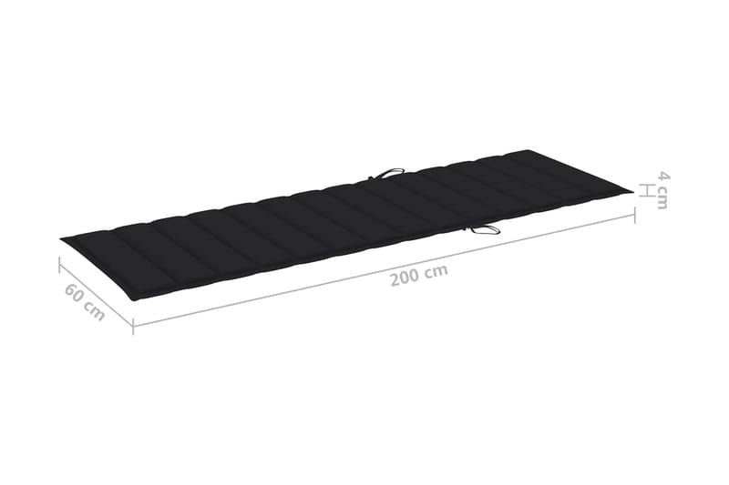 Solsängsdyna svart 200x60x3 cm tyg - Svart - Utemöbler - Dynor - Solsängsdynor