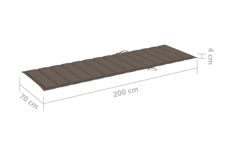 Solsängsdyna taupe 200x70x3 cm tyg - Brun - Utemöbler - Dynor - Solsängsdynor