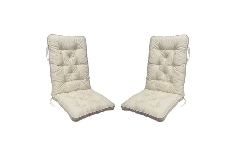 Stolskudde med ryggstöd Malmö Maxi Hög Rygg 2-pack Beige - Beige - Utemöbler - Dynor - Övriga dynor