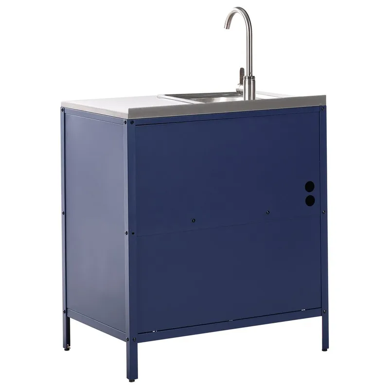 2-delat utekök med vask Vilama - Blå, Silver - Utemöbler - Grillar & matlagning utomhus - Utekök