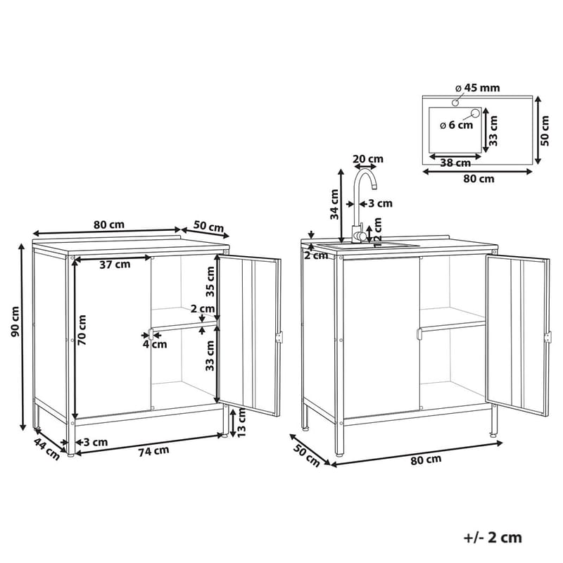 2-delat utekök med vask Vilama - Blå, Silver - Utem öbler - Grillar & matlagning utomhus - Utekök