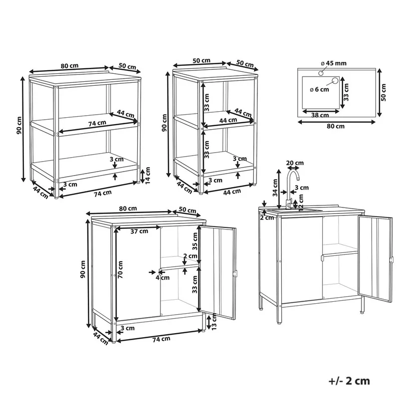 4-delat Vilama - Utemöbler - Grillar & matlagning utomhus - Utekök