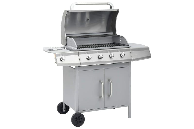 Gasolgrill 4+1 kokzoner silver - Silver - Utemöbler - Grillar & matlagning utomhus - Gasolgrill