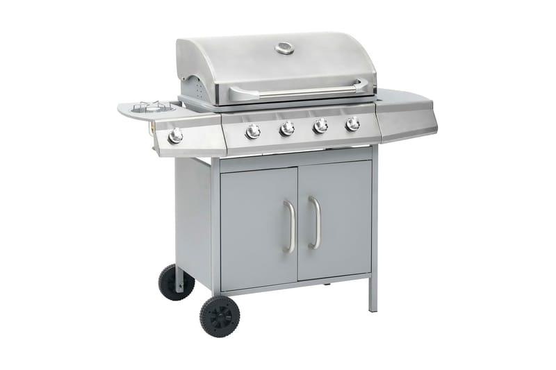 Gasolgrill 4+1 kokzoner silver - Silver - Utemöbler - Grillar & matlagning utomhus - Gasolgrill