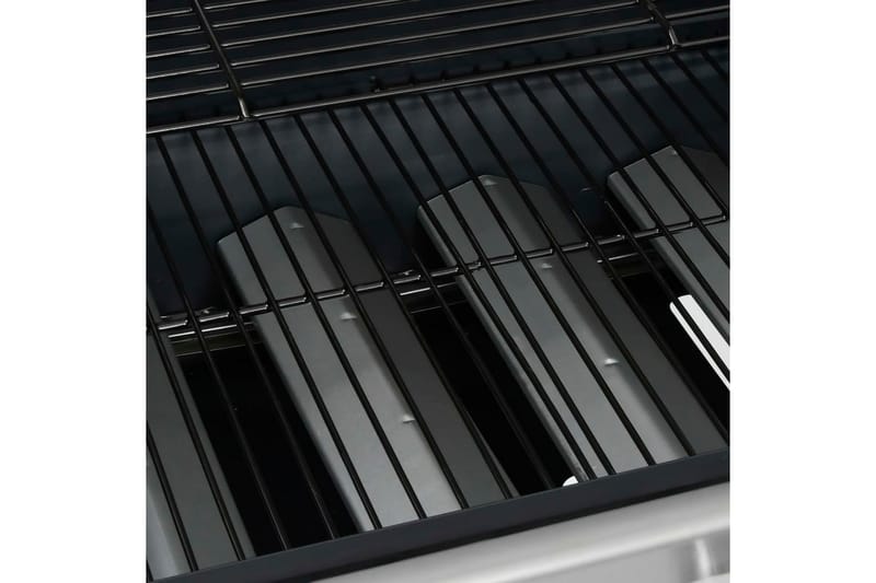 Gasolgrill 4+1 kokzoner svart och silver - Svart/Silver - Utemöbler - Grillar & matlagning utomhus - Gasolgrill