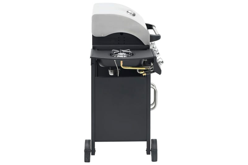 Gasolgrill 4+1 kokzoner svart och silver - Svart/Silver - Utemöbler - Grillar & matlagning utomhus - Gasolgrill