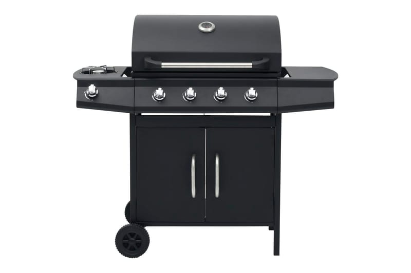 Gasolgrill 4+1 kokzoner svart - Svart - Utemöbler - Grillar & matlagning utomhus - Gasolgrill