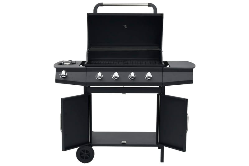 Gasolgrill 4+1 kokzoner svart - Svart - Utemöbler - Grillar & matlagning utomhus - Gasolgrill