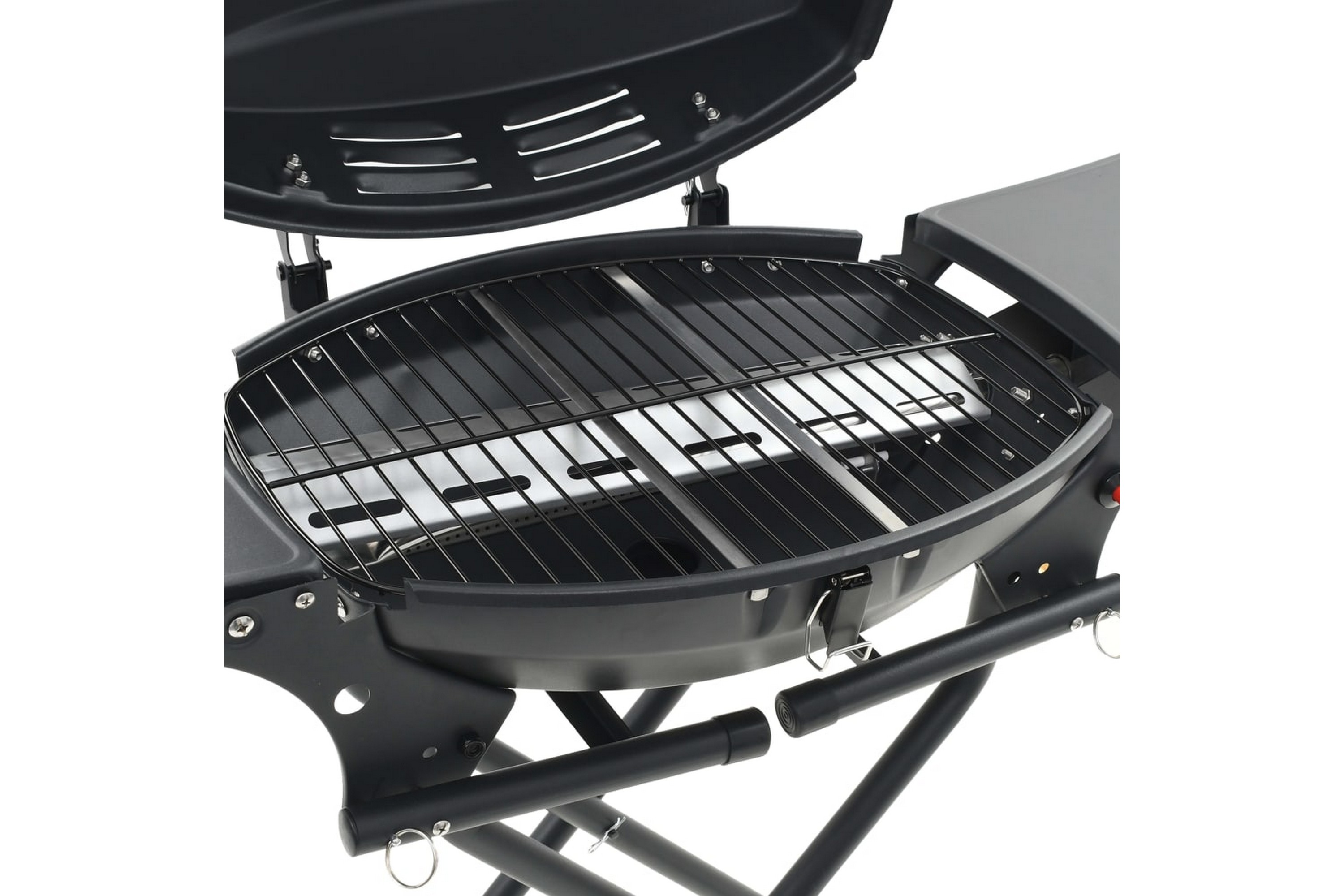 Portabel gasolgrill med kokzon svart - Svart