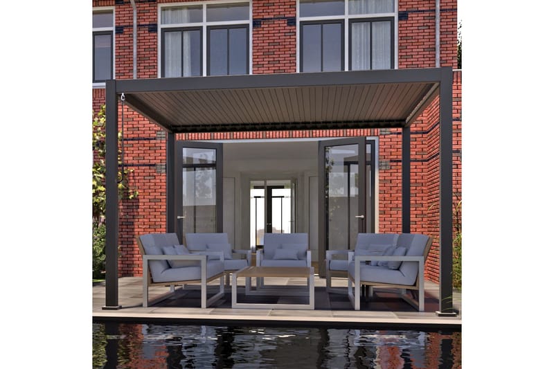 Mirador Paviljong utan Väggar 300x400x250 cm - Mörkgrå - Utemöbler - Solskydd - Paviljonger - Paviljong med tak