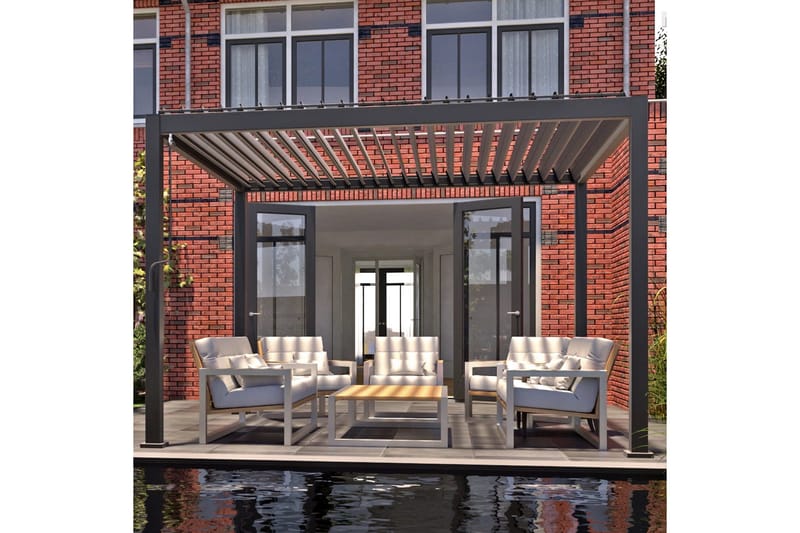 Mirador Paviljong utan Väggar 300x400x250 cm - Mörkgrå - Utemöbler - Solskydd - Paviljonger - Paviljong med tak