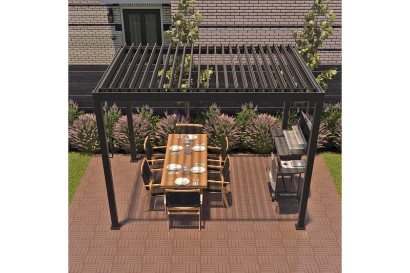 Mirador Paviljong utan Väggar 300x400x250 cm - Mörkgrå - Utemöbler - Solskydd - Paviljonger - Paviljong med tak