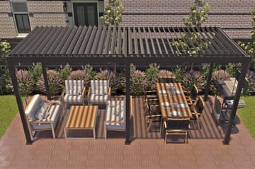 Mirador Paviljong utan Väggar 300x400x250 cm - Mörkgrå - Utemöbler - Solskydd - Paviljonger - Paviljong med tak