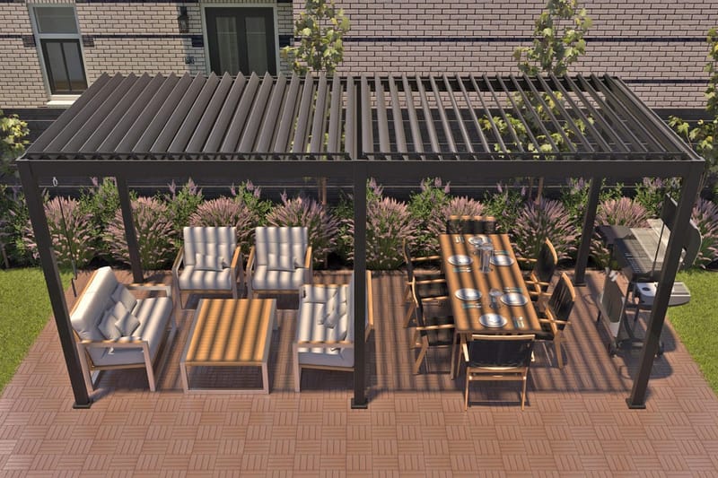 Mirador Paviljong utan Väggar 300x400x250 cm - Mörkgrå - Utemöbler - Solskydd - Paviljonger - Paviljong med tak