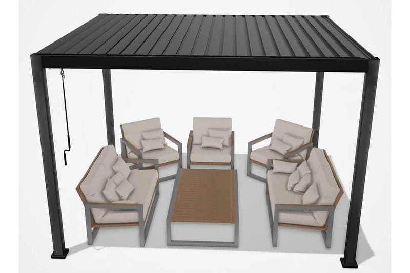 Mirador Paviljong utan Väggar 300x400x250 cm - Mörkgrå - Utemöbler - Solskydd - Paviljonger - Paviljong med tak