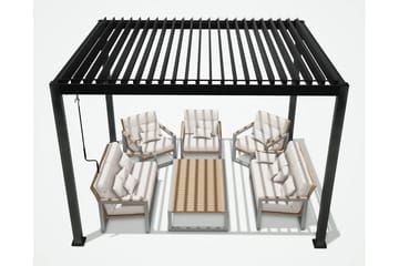 Mirador Paviljong utan Väggar 300x400x250 cm - Mörkgrå - Utemöbler - Solskydd - Paviljonger - Paviljong med tak