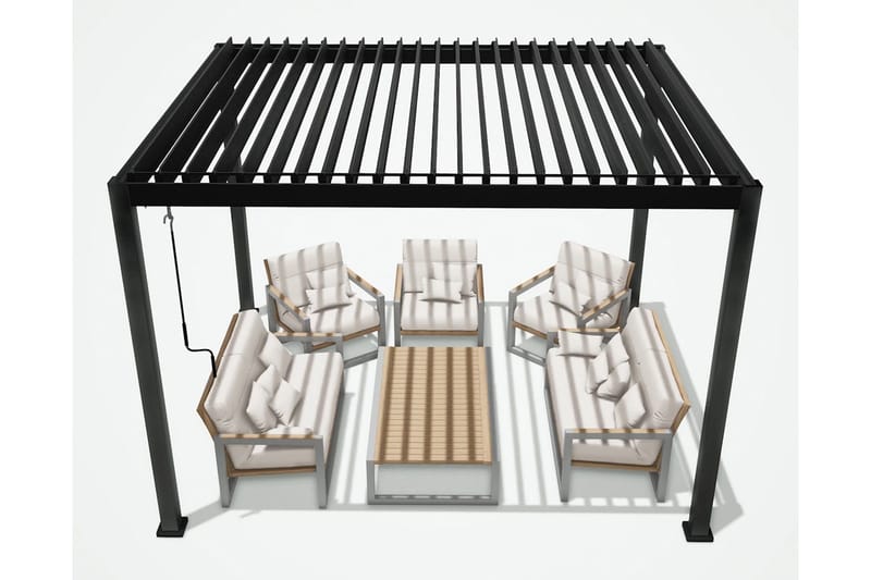 Mirador Paviljong utan Väggar 300x400x250 cm - Mörkgrå - Utemöbler - Solskydd - Paviljonger - Paviljong med tak