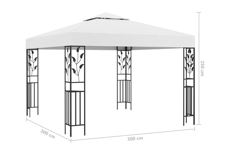 Paviljong 3x3 m vit 180 g/m² - Paviljong med tak - Grilltält