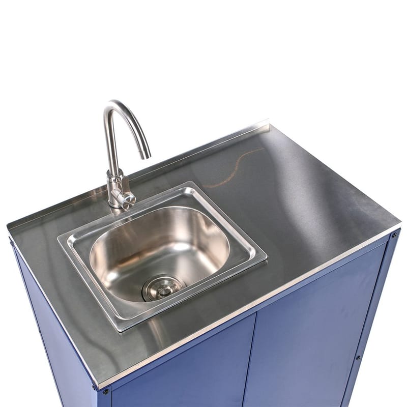 Kökskåp med vask Vilama - Blå, Silver - Utemöbler - Grillar & matlagning utomhus - Utekök