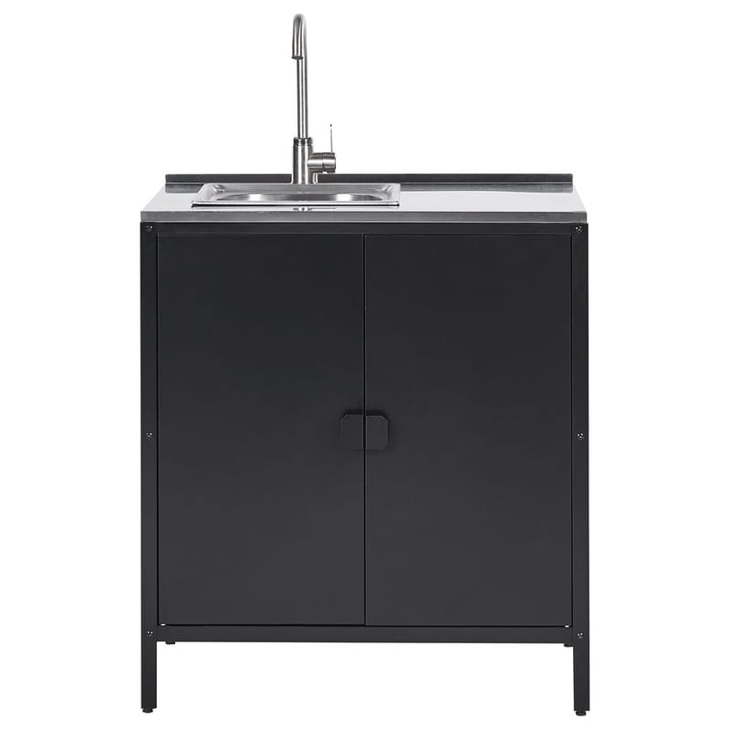 Kökskåp med vask Vilama - Svart - Utemöbler - Grillar & matlagning utomhus - Utekök