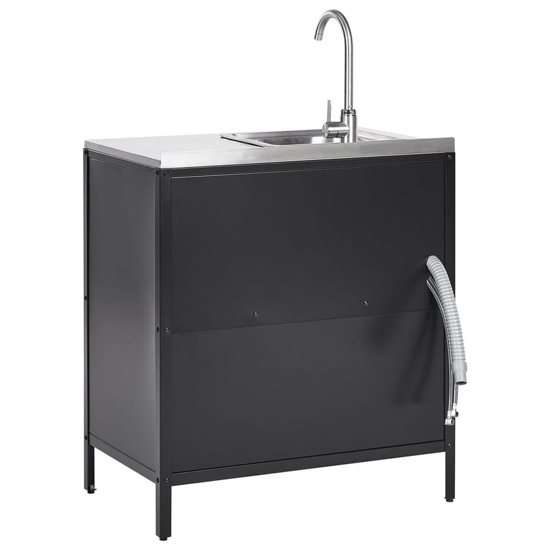 Kökskåp med vask Vilama - Svart - Utemöbler - Grillar & matlagning utomhus - Utekök