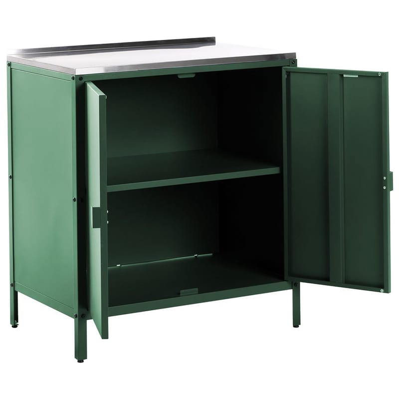 Kökskåp Vilama - Grön, Silver - Utemöbler - Grillar & matlagning utomhus - Utekök