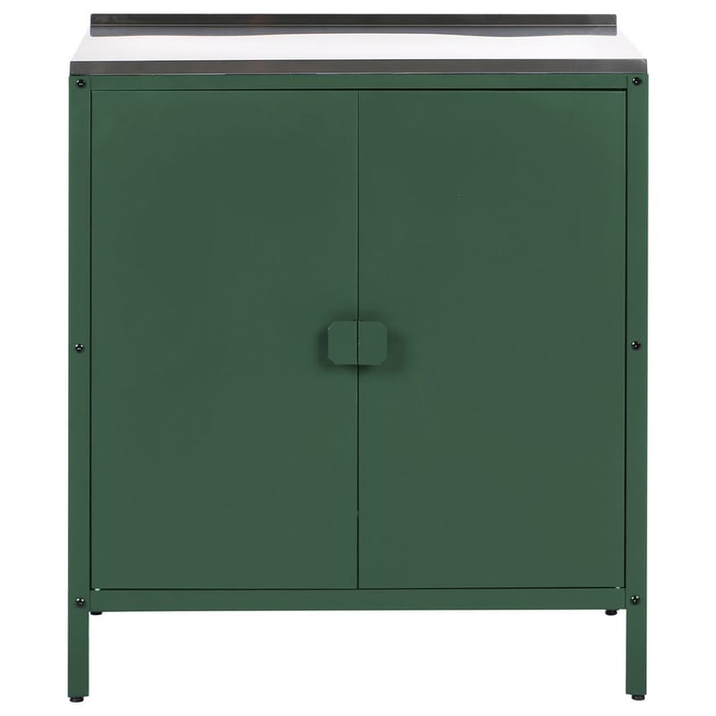 Kökskåp Vilama - Grön, Silver - Utemöbler - Grillar & matlagning utomhus - Utekök