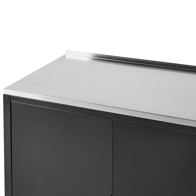 Kökskåp Vilama - Svart, Silver - Utemöbler - Grillar & matlagning utomhus - Utekök